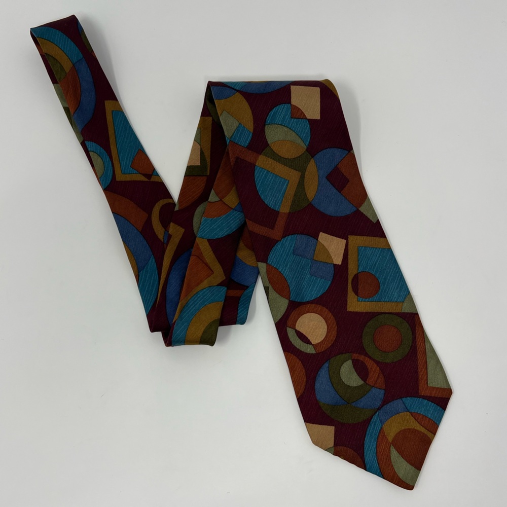 John Henry neck tie,‎ silk, abstract, geometric, business, work, office, suit